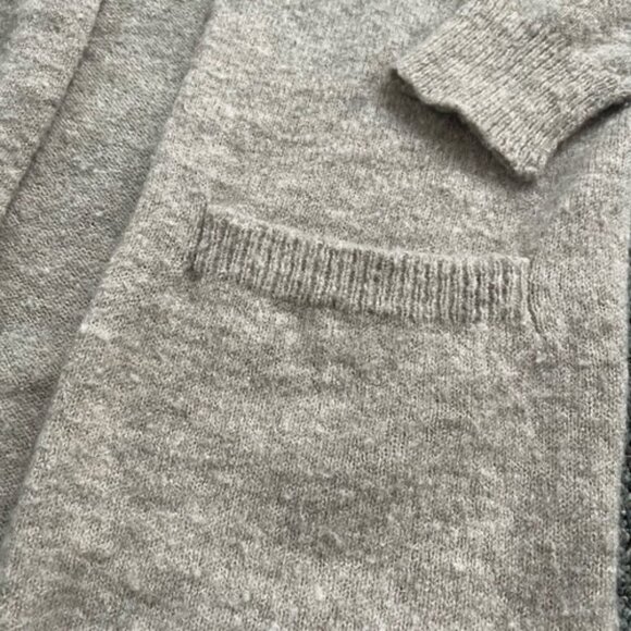 Anthropologie Women’s Small Fuzzy Open Front Beige Acrylic Cardigan Sweater S - Picture 7 of 9